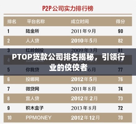 PTOP贷款公司排名揭秘，引领行业的佼佼者