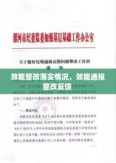 效能整改落实情况，效能通报整改反馈 