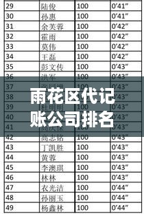 雨花区代记账公司排名揭晓，专业服务品质与信誉并存之选