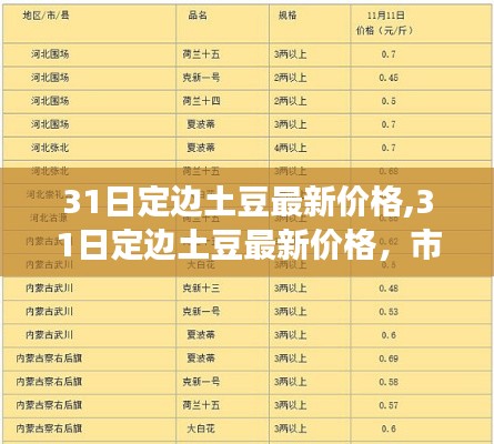 最新定边土豆价格走势分析与预测