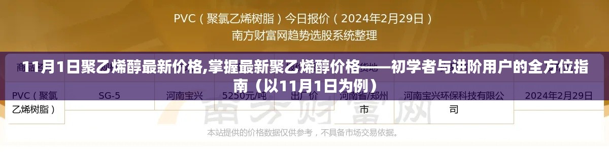 初学者与进阶用户指南，掌握最新聚乙烯醇价格（以11月1日为例）