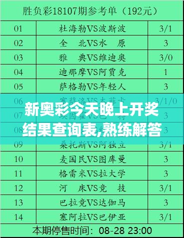 新奥彩今天晚上开奖结果查询表,熟练解答解释落实_休闲集54.887