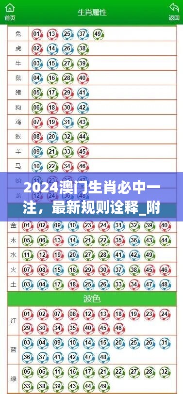 2024澳门生肖必中一注，最新规则诠释_附VEO252.94版