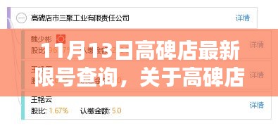 高碑店市最新限号查询详解，11月13日限行通知及限号规定