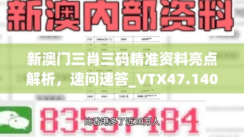 新澳门三肖三码精准资料亮点解析，速问速答_VTX47.140快速版