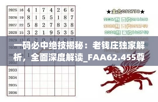 一码必中绝技揭秘：老钱庄独家解析，全面深度解读_FAA62.455尊贵版