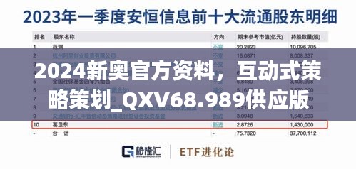 2024新奥官方资料，互动式策略策划_QXV68.989供应版