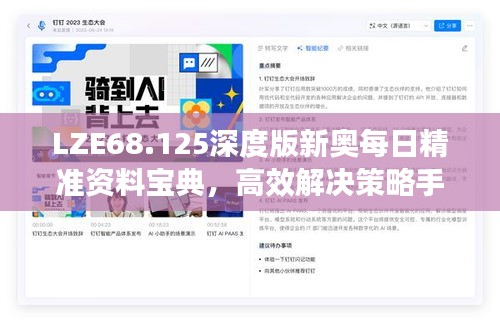 LZE68.125深度版新奥每日精准资料宝典，高效解决策略手册