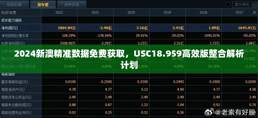 2024新澳精准数据免费获取，USC18.959高效版整合解析计划