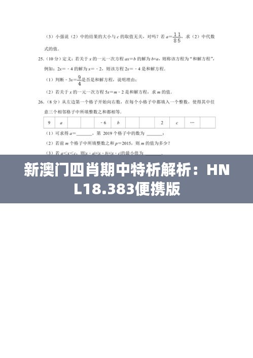 新澳门四肖期中特析解析：HNL18.383便携版