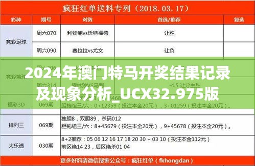 2024年澳门特马开奖结果记录及现象分析_UCX32.975版