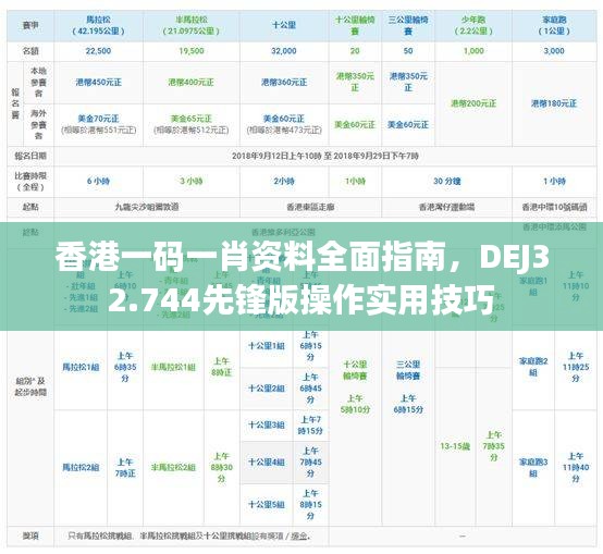 香港一码一肖资料全面指南，DEJ32.744先锋版操作实用技巧