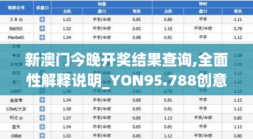 新澳门今晚开奖结果查询,全面性解释说明_YON95.788创意版