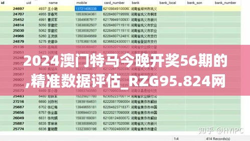 2024澳门特马今晚开奖56期的,精准数据评估_RZG95.824网红版