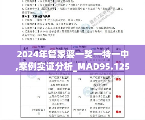 2024年管家婆一奖一特一中,案例实证分析_MAD95.125定向版