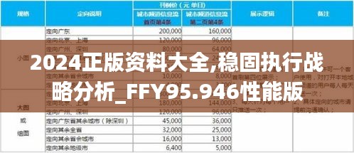 2024正版资料大全,稳固执行战略分析_FFY95.946性能版