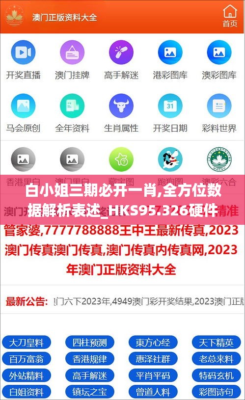 白小姐三期必开一肖,全方位数据解析表述_HKS95.326硬件版