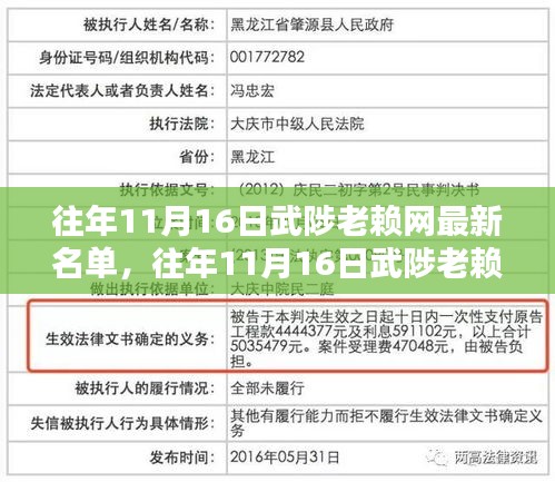 往年11月16日武陟老赖网失信名单公布，警示与反思