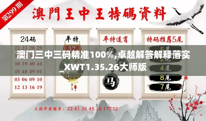 澳门三中三码精准100%,卓越解答解释落实_XWT1.35.26大师版