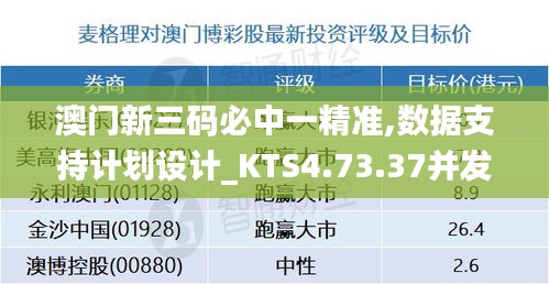 澳门新三码必中一精准,数据支持计划设计_KTS4.73.37并发版