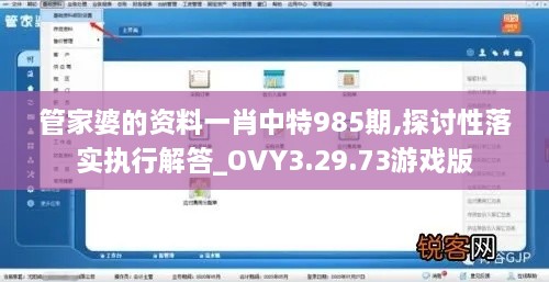 管家婆的资料一肖中特985期,探讨性落实执行解答_OVY3.29.73游戏版