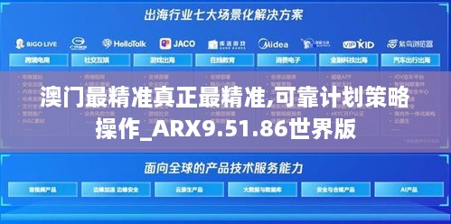 澳门最精准真正最精准,可靠计划策略操作_ARX9.51.86世界版