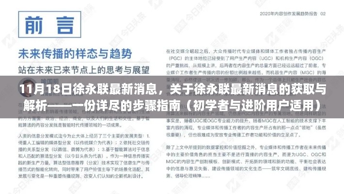 徐永联最新消息获取与解析步骤指南，适用于初学者与进阶用户