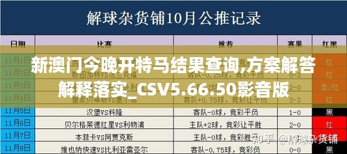 新澳门今晚开特马结果查询,方案解答解释落实_CSV5.66.50影音版