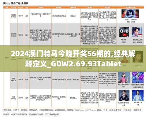 2024澳门特马今晚开奖56期的,经典解释定义_GDW2.69.93Tablet