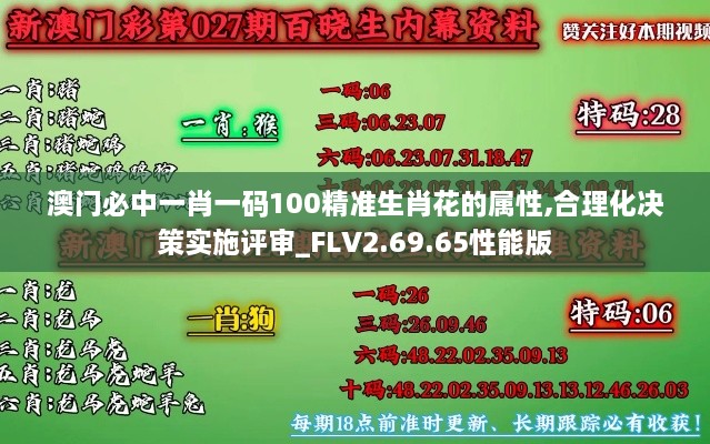 澳门必中一肖一码100精准生肖花的属性,合理化决策实施评审_FLV2.69.65性能版