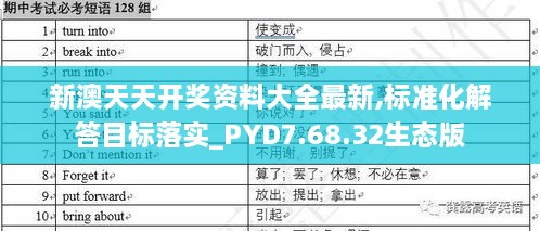 新澳天天开奖资料大全最新,标准化解答目标落实_PYD7.68.32生态版