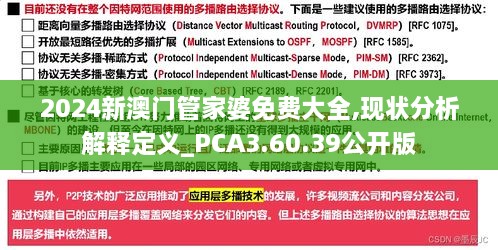 2024新澳门管家婆免费大全,现状分析解释定义_PCA3.60.39公开版