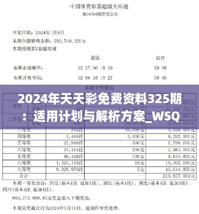 2024年天天彩免费资料325期：适用计划与解析方案_WSQ8.39.87电影版