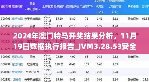 2024年澳门特马开奖结果分析，11月19日数据执行报告_JVM3.28.53安全版