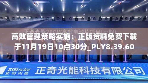 高效管理策略实施：正版资料免费下载于11月19日10点30分_PLY8.39.60演讲版