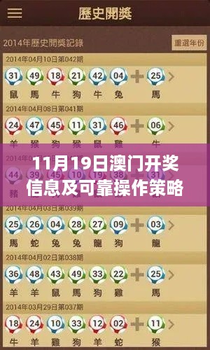 11月19日澳门开奖信息及可靠操作策略计划_MYY6.50.52触控版