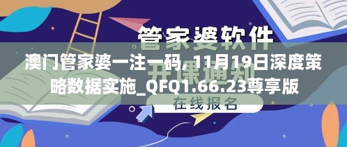 澳门管家婆一注一码, 11月19日深度策略数据实施_QFQ1.66.23尊享版