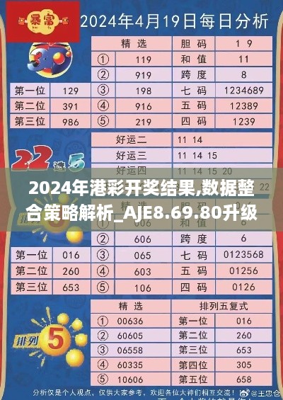 2024年港彩开奖结果,数据整合策略解析_AJE8.69.80升级版