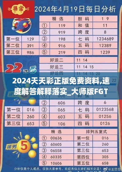 2024天天彩正版免费资料,速度解答解释落实_大师版FGT1.79