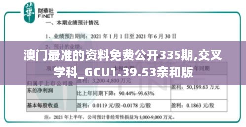 澳门最准的资料免费公开335期,交叉学科_GCU1.39.53亲和版