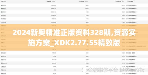 2024新奥精准正版资料328期,资源实施方案_XDK2.77.55精致版