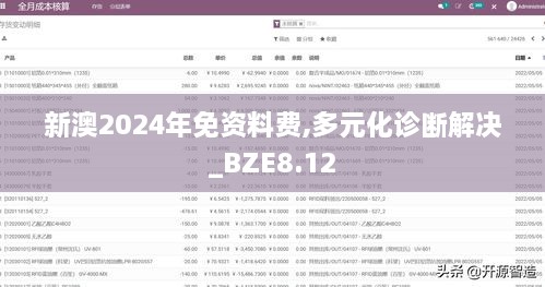 新澳2024年免资料费,多元化诊断解决_BZE8.12