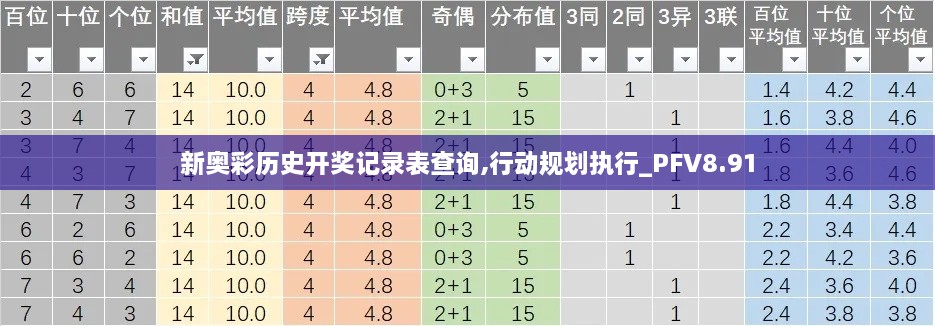 新奥彩历史开奖记录表查询,行动规划执行_PFV8.91