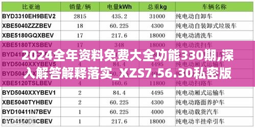 2024全年资料免费大全功能330期,深入解答解释落实_XZS7.56.30私密版