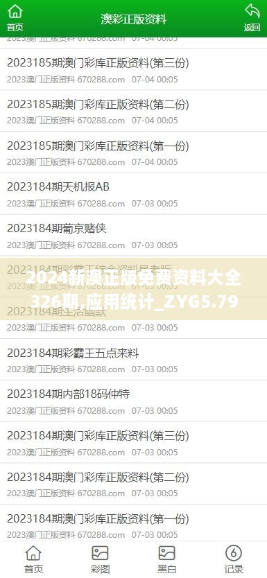 2024新澳正版免费资料大全326期,应用统计_ZYG5.79.81复刻版