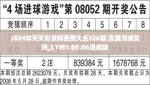 2024年天天彩资料免费大全326期,实践方案实施_LYM1.60.86速成版