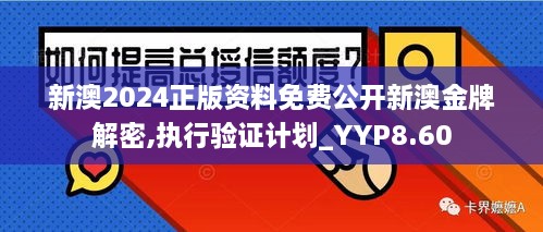 新澳2024正版资料免费公开新澳金牌解密,执行验证计划_YYP8.60