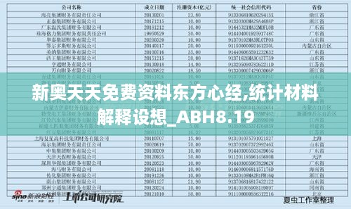 新奥天天免费资料东方心经,统计材料解释设想_ABH8.19