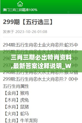 三肖三期必出特肖资料,最新答案诠释说明_WVM8.28