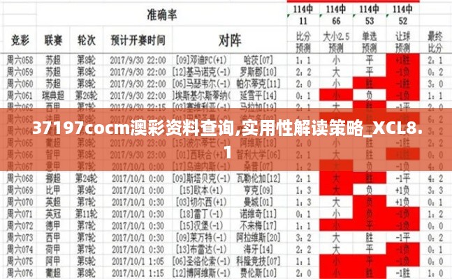 37197cocm澳彩资料查询,实用性解读策略_XCL8.1